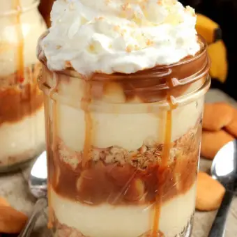 caramel banana pudding parfaits