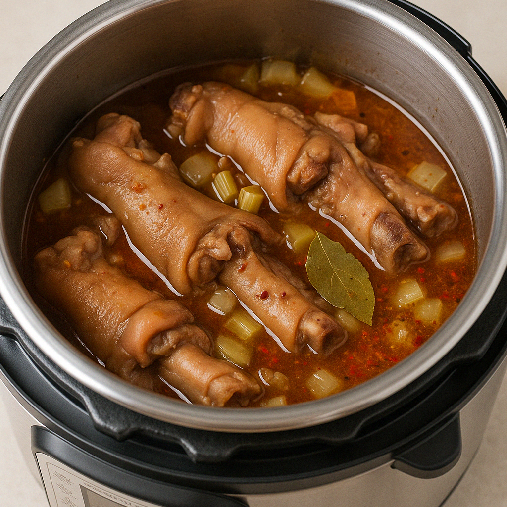 cooking pigs feet in a pressure cooker