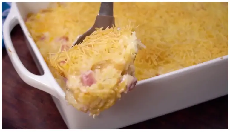The ham casserole is a perfect dish to use up your leftover holiday ham.